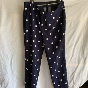 Banana Republic navy polka dot cropped pants sz 10